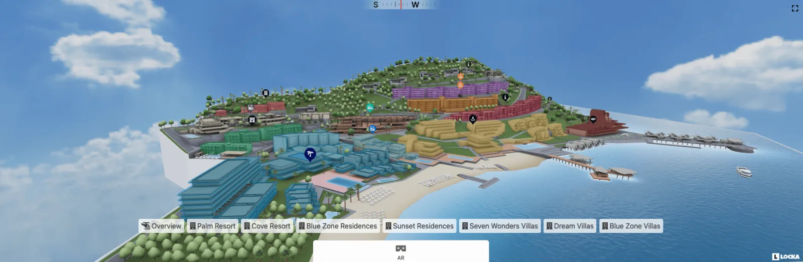 A'ila Resorts interactive 3D map